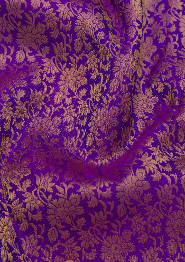Purple Zariwork Pure Silk Saree-Koskii
