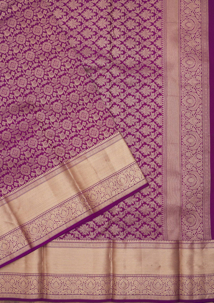 Purple Zariwork Pure Silk Saree