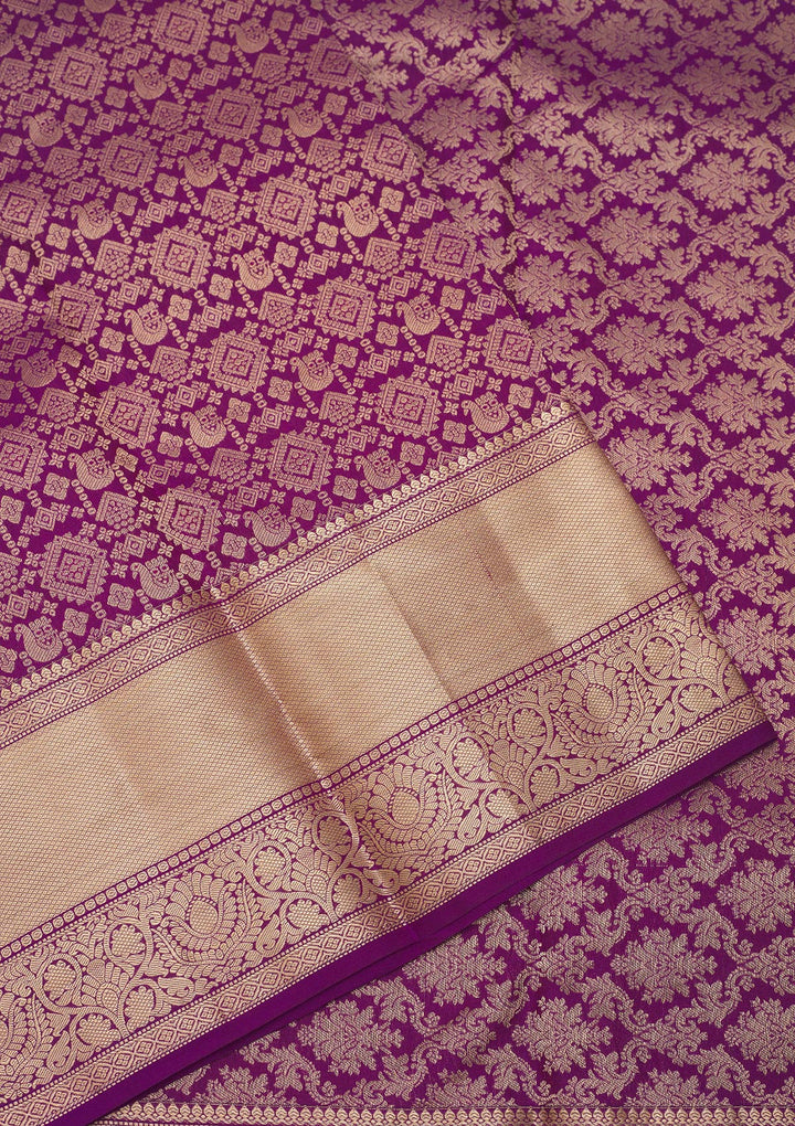 Purple Zariwork Pure Silk Saree