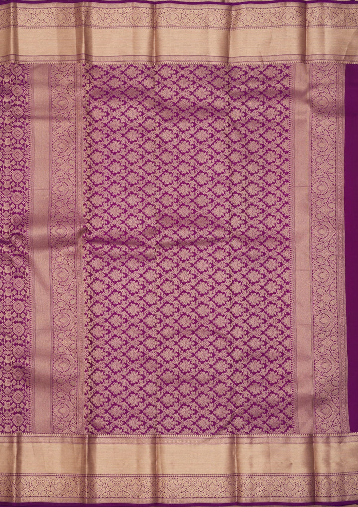 Purple Zariwork Pure Silk Saree