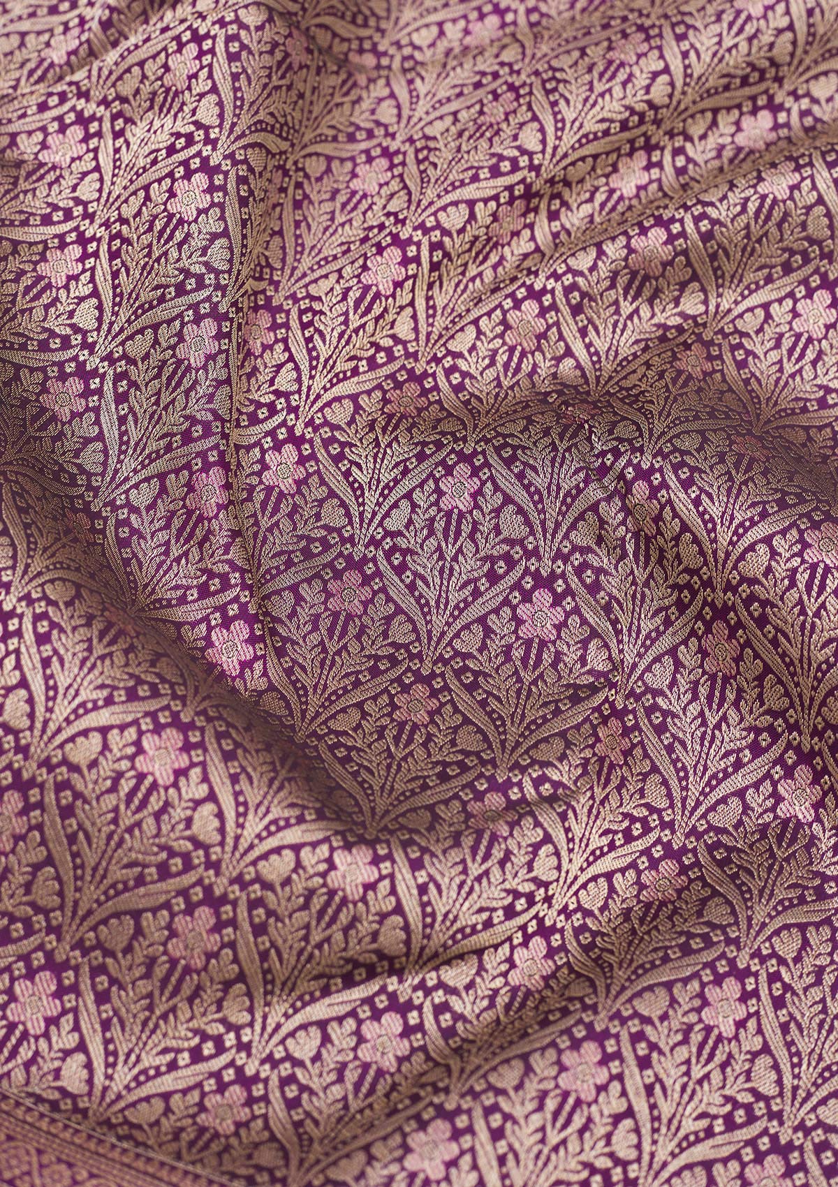 Purple Zariwork Pure Silk Saree