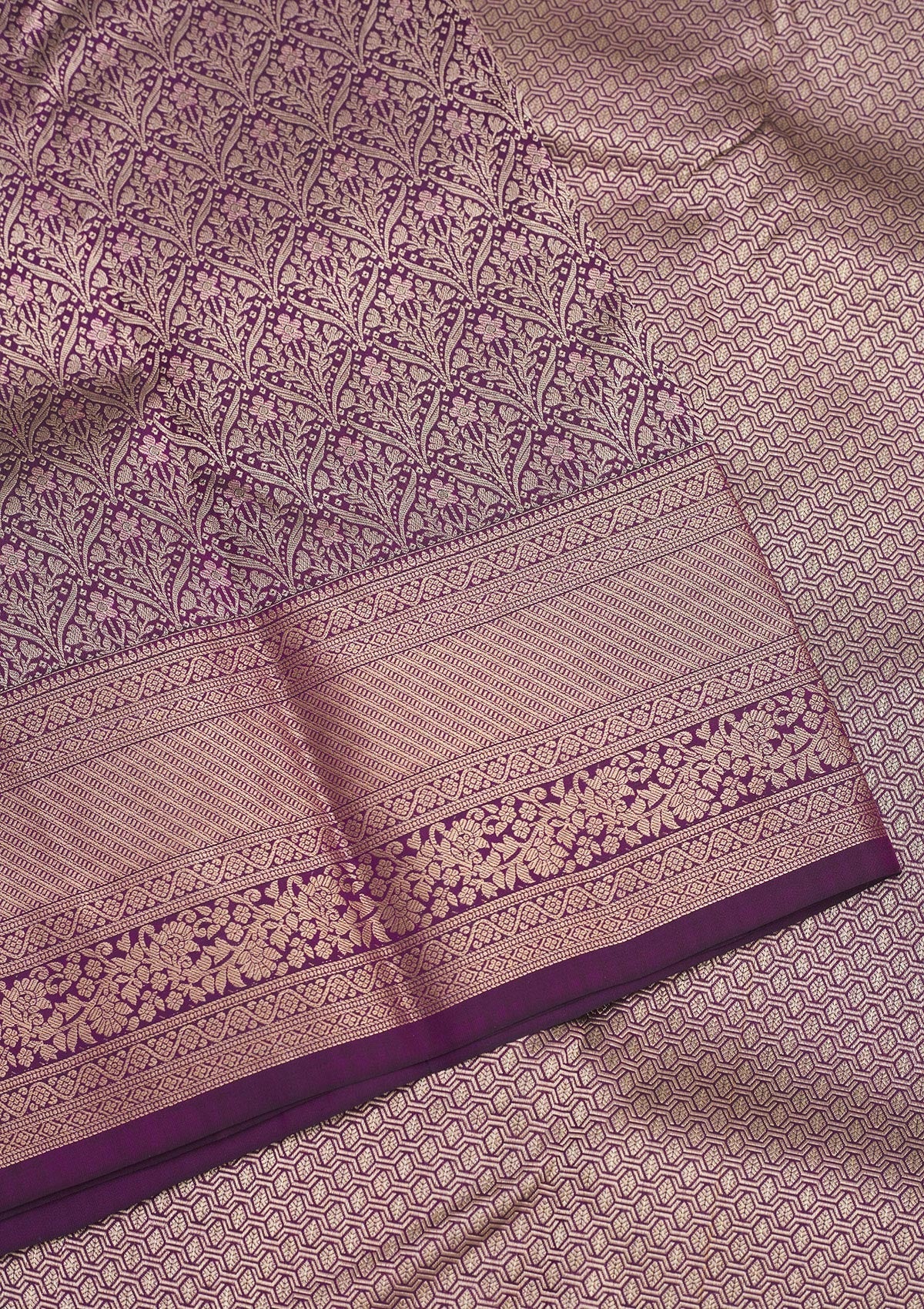 Purple Zariwork Pure Silk Saree