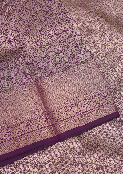 Purple Zariwork Pure Silk Saree