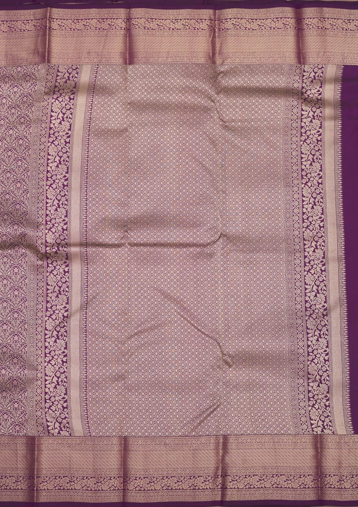 Purple Zariwork Pure Silk Saree