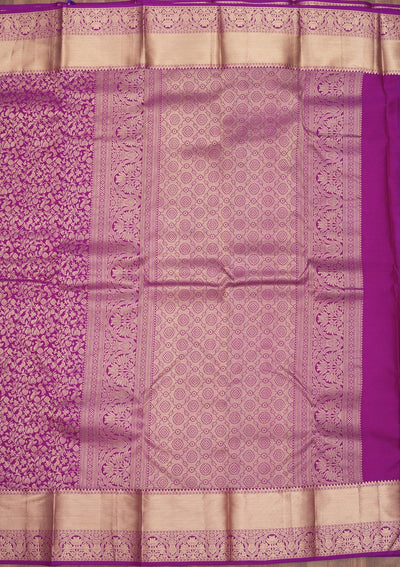 Purple Zariwork Pure Silk Saree-Koskii