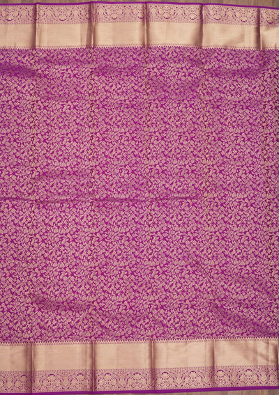 Purple Zariwork Pure Silk Saree-Koskii