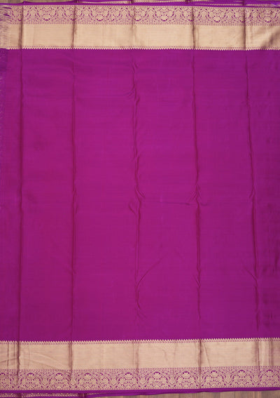 Purple Zariwork Pure Silk Saree-Koskii