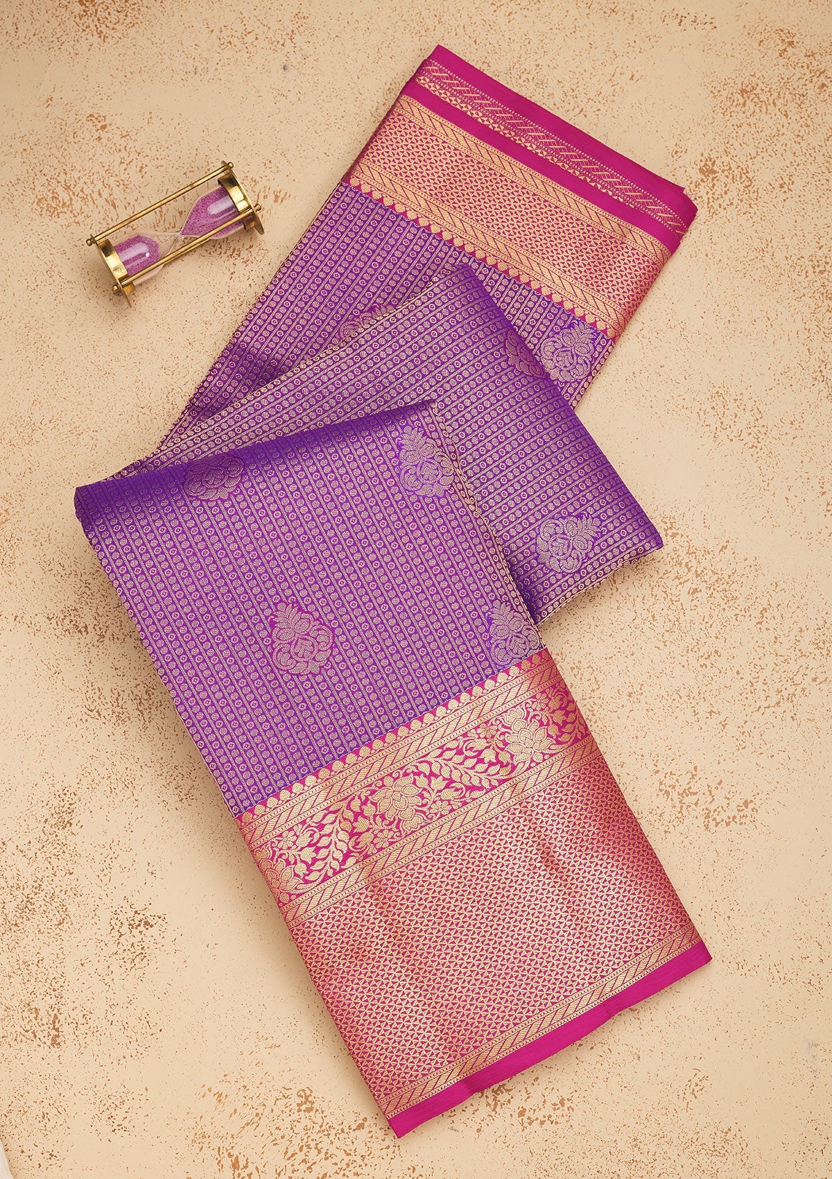 Purple Zariwork Pure Silk Saree-Koskii