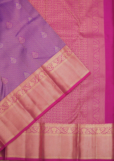 Purple Zariwork Pure Silk Saree-Koskii