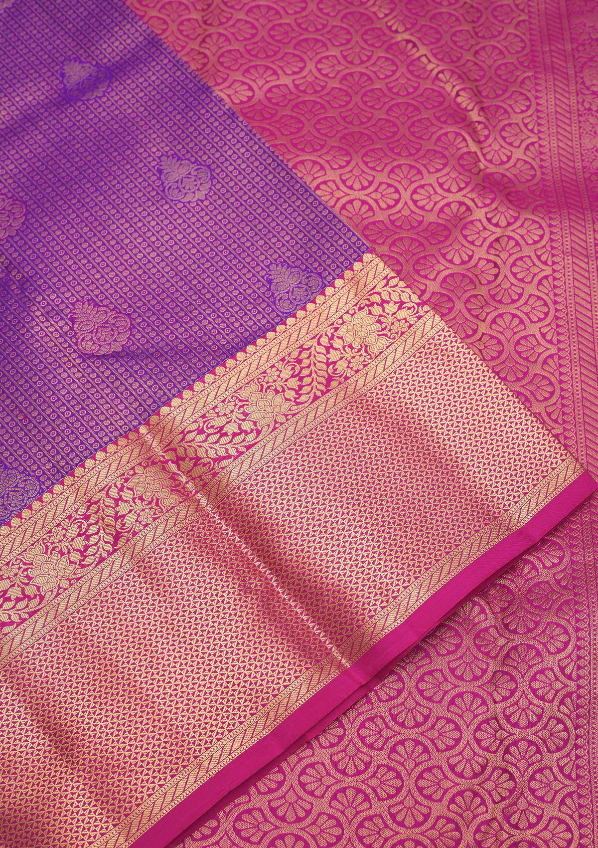 Purple Zariwork Pure Silk Saree-Koskii