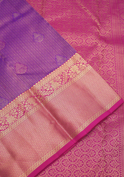 Purple Zariwork Pure Silk Saree-Koskii