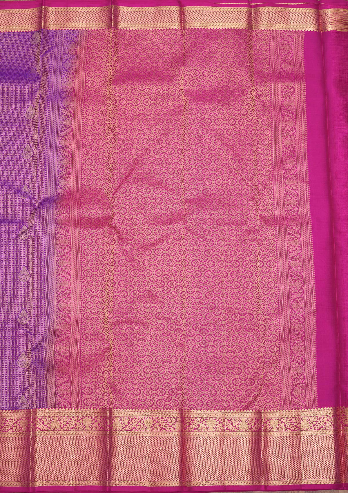 Purple Zariwork Pure Silk Saree-Koskii