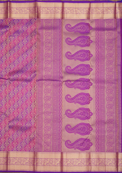 Purple Zariwork Pure Silk Saree-Koskii