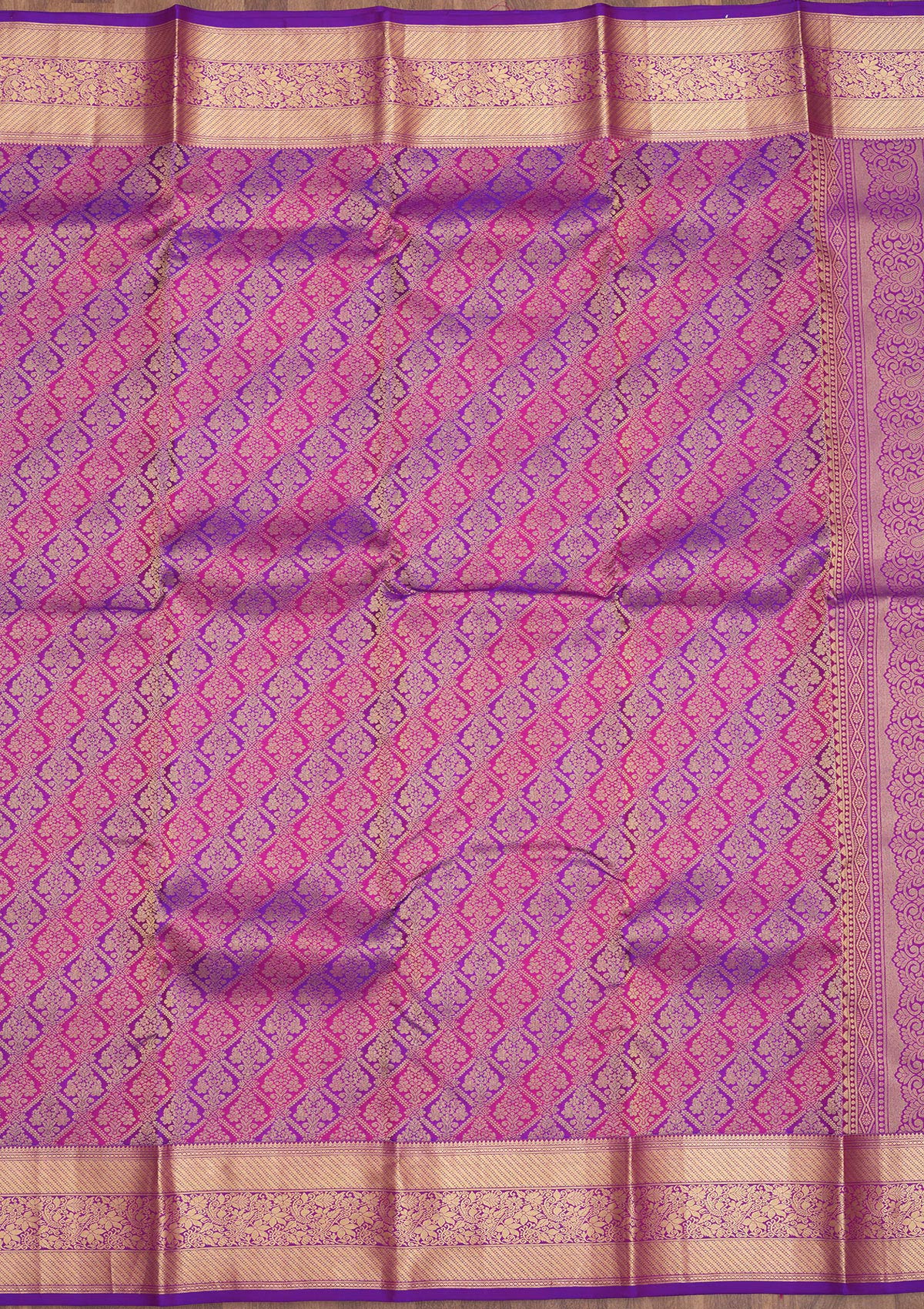 Purple Zariwork Pure Silk Saree-Koskii