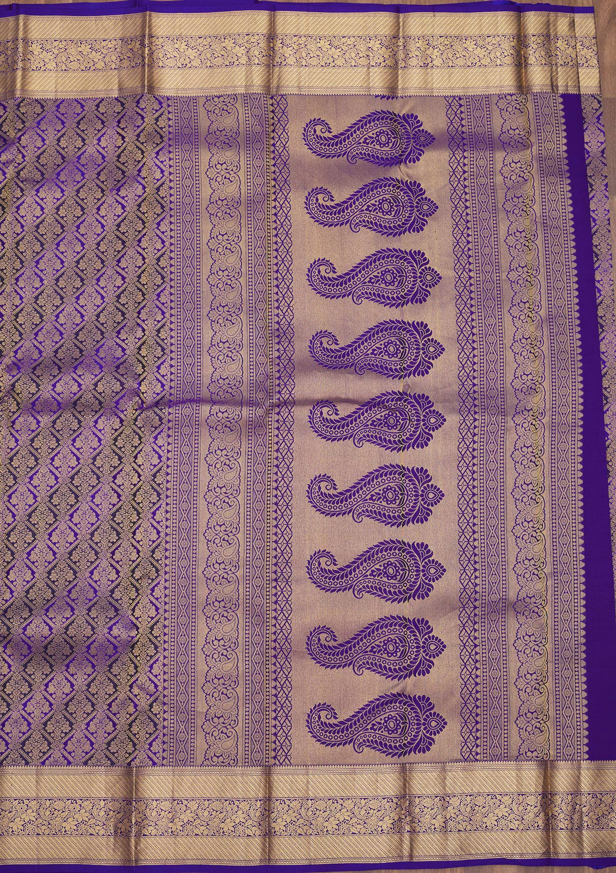 Purple Zariwork Pure Silk Saree-Koskii