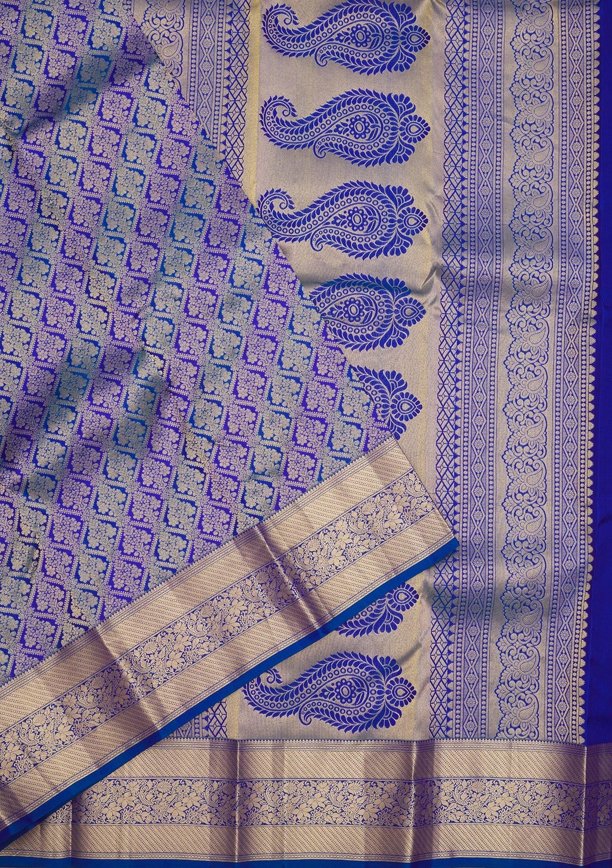 Purple Zariwork Pure Silk Saree-Koskii