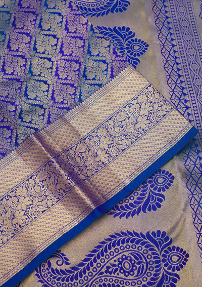 Purple Zariwork Pure Silk Saree-Koskii