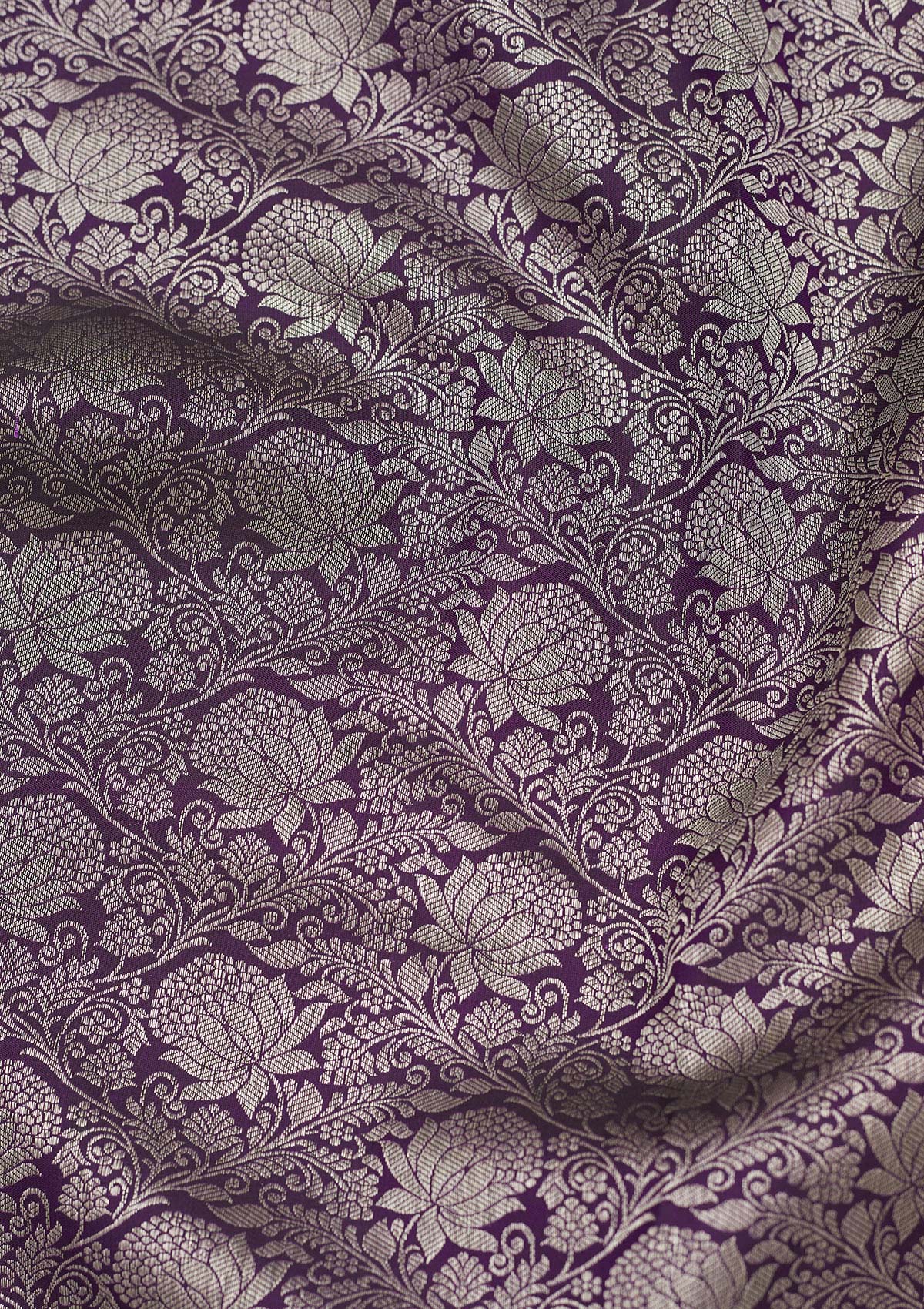 Purple Zariwork Pure Silk Saree-Koskii