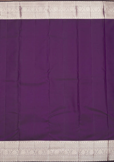 Purple Zariwork Pure Silk Saree-Koskii