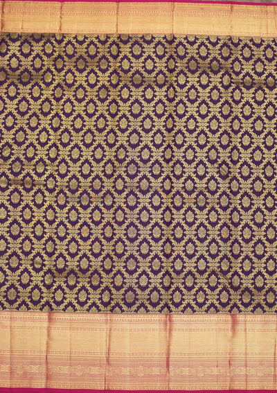 Purple Zariwork Pure Silk Saree-Koskii