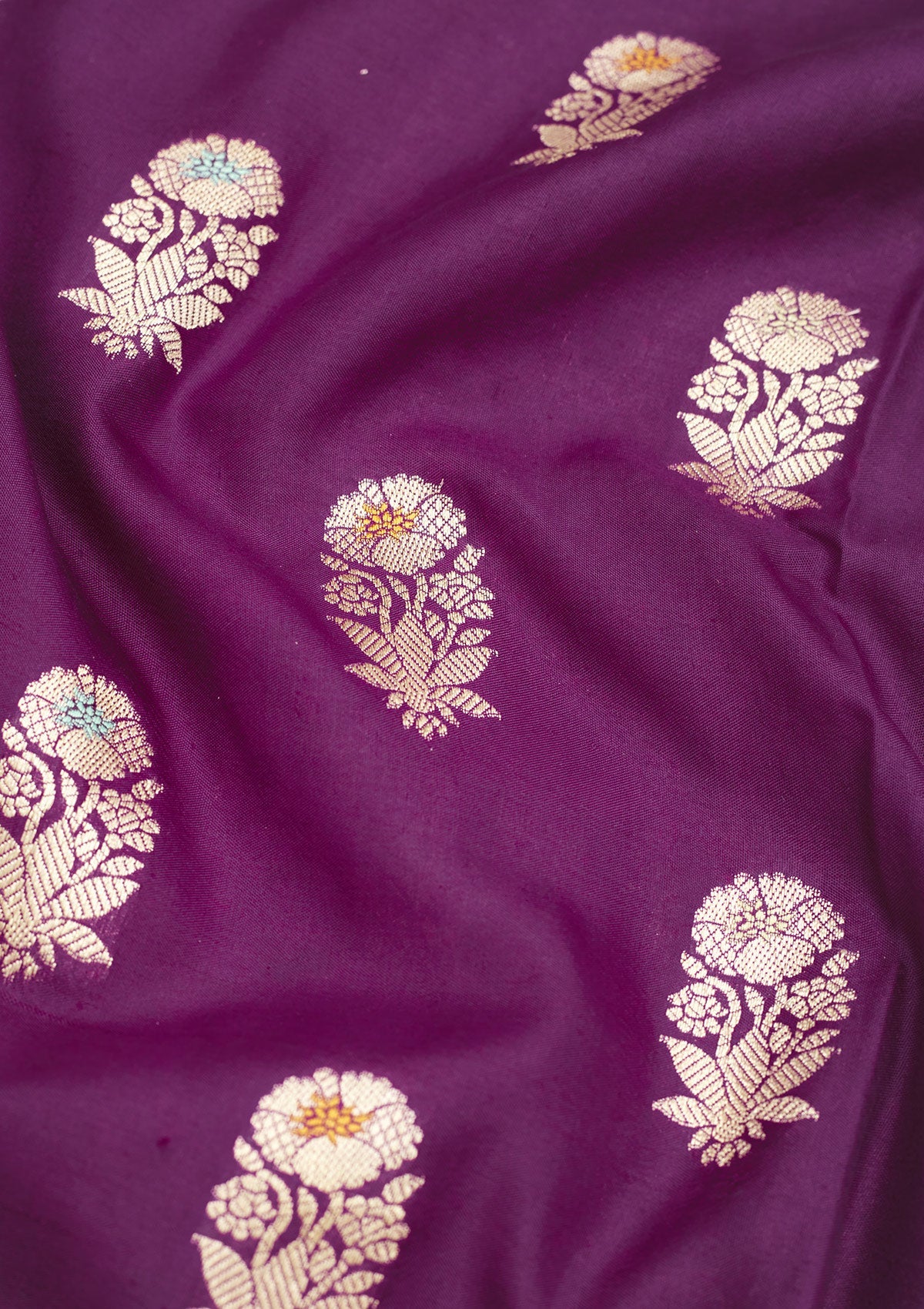 Purple Zariwork Pure Silk Saree-Koskii