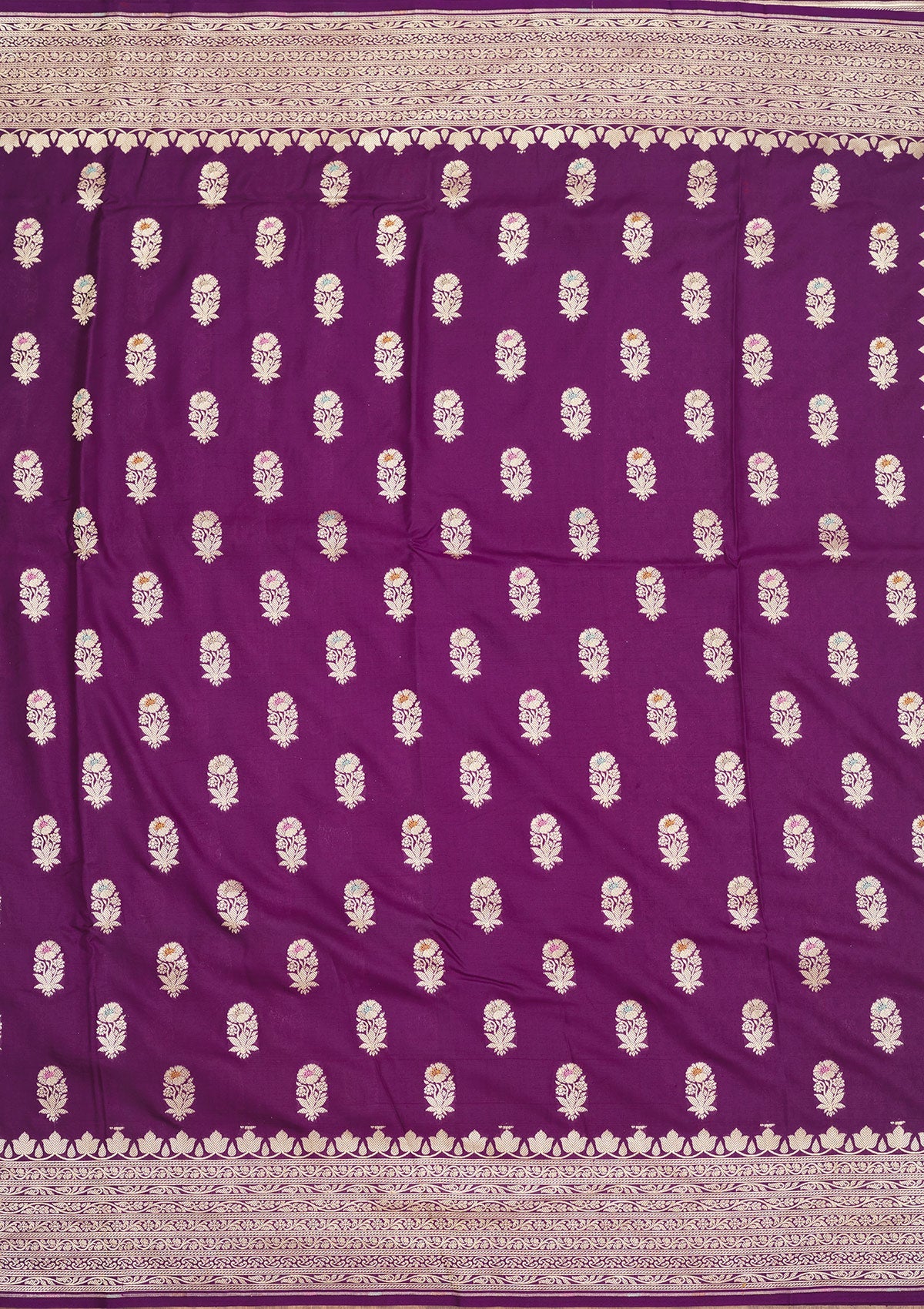 Purple Zariwork Pure Silk Saree-Koskii