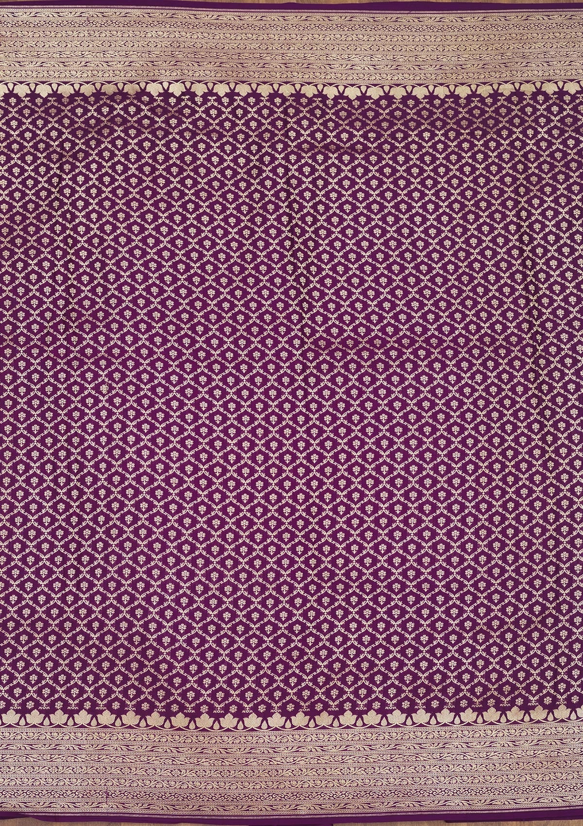Purple Zariwork Pure Silk Saree-Koskii