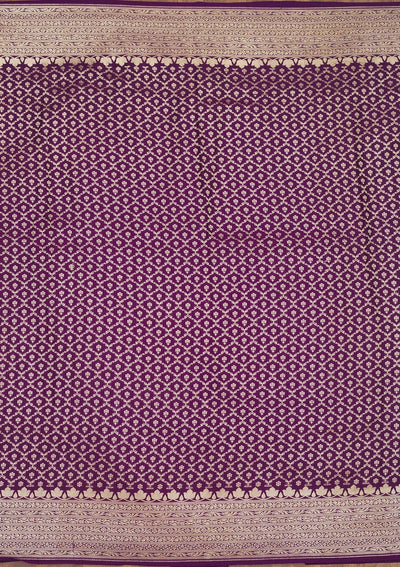 Purple Zariwork Pure Silk Saree-Koskii