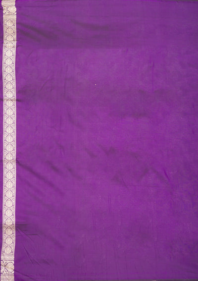 Purple Zariwork Pure Silk Saree-Koskii