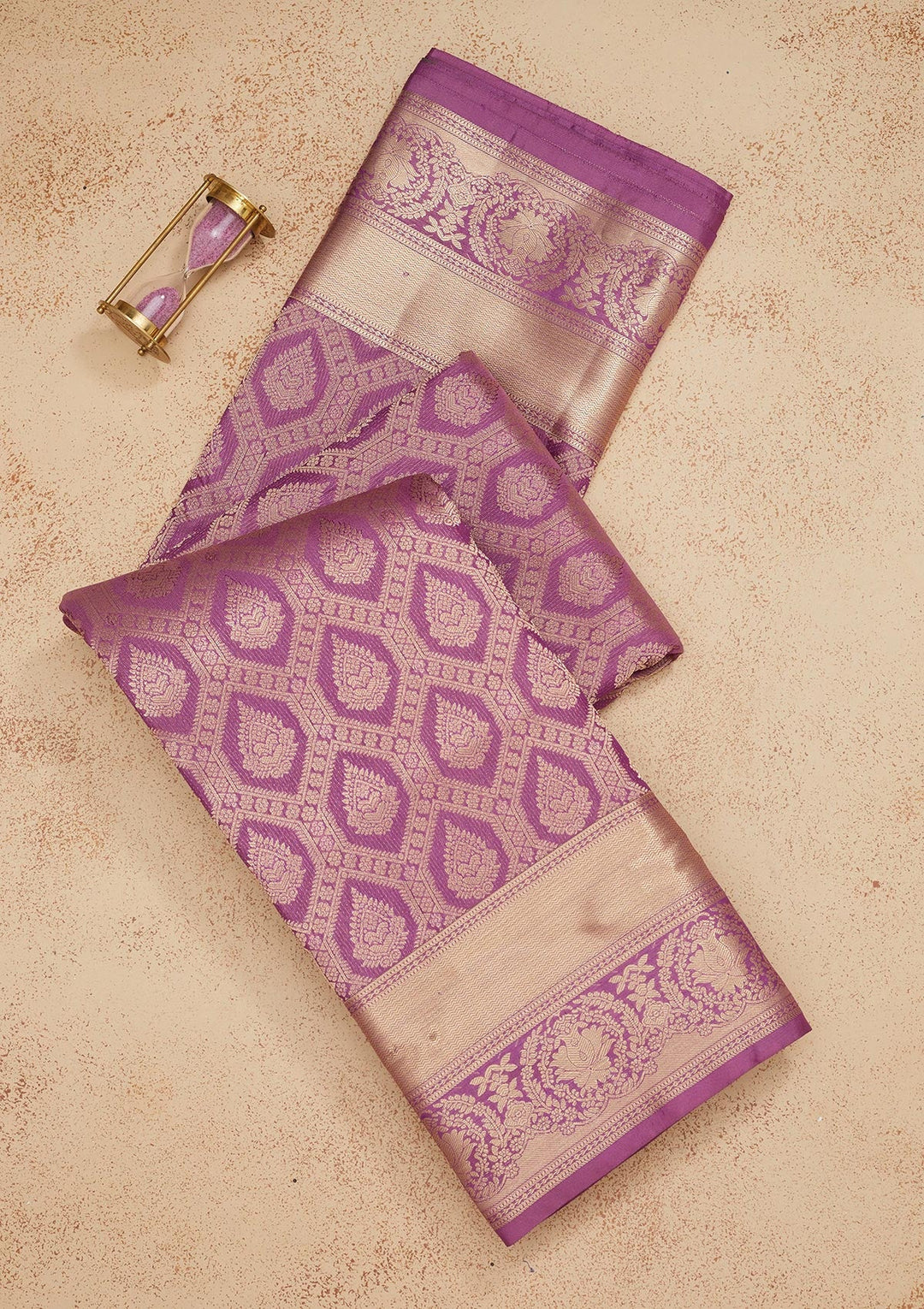 Purple Zariwork Pure Silk Saree-Koskii