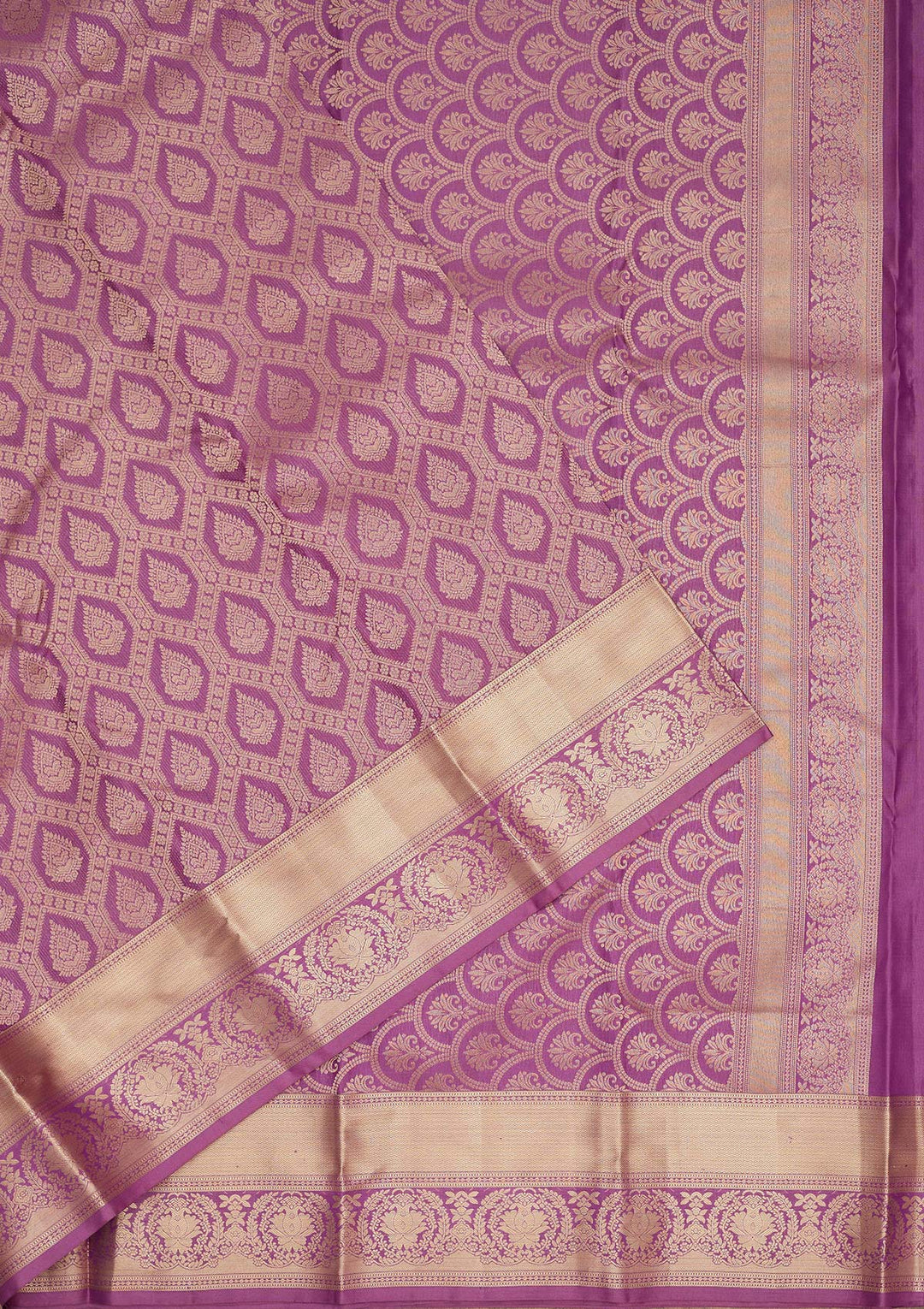 Purple Zariwork Pure Silk Saree-Koskii
