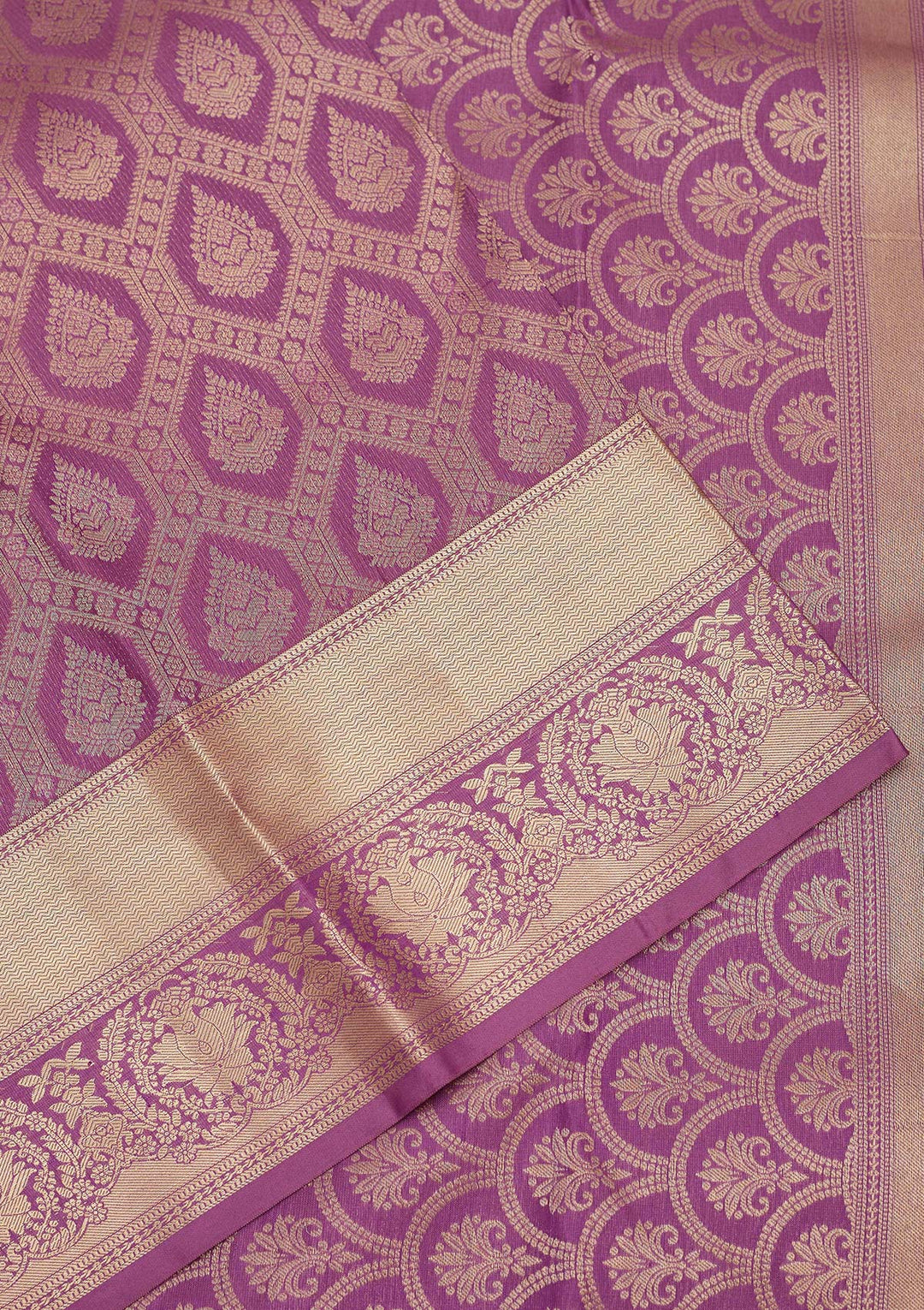 Purple Zariwork Pure Silk Saree-Koskii