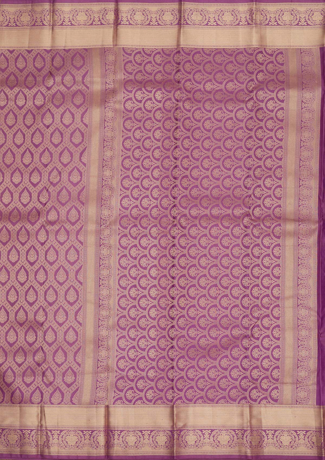 Purple Zariwork Pure Silk Saree-Koskii