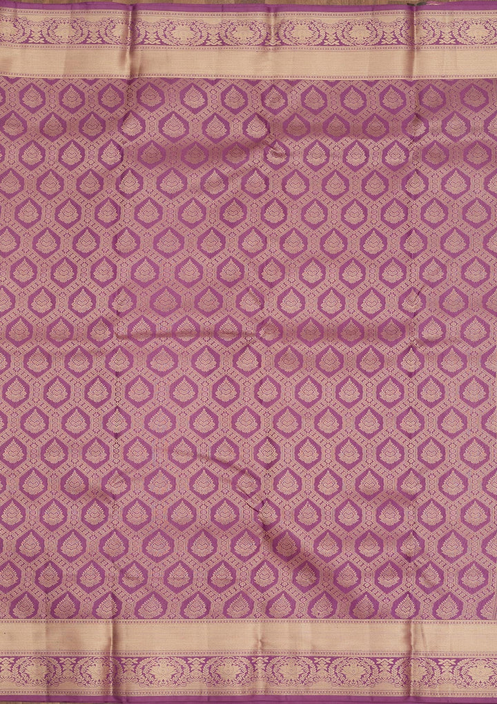 Purple Zariwork Pure Silk Saree-Koskii