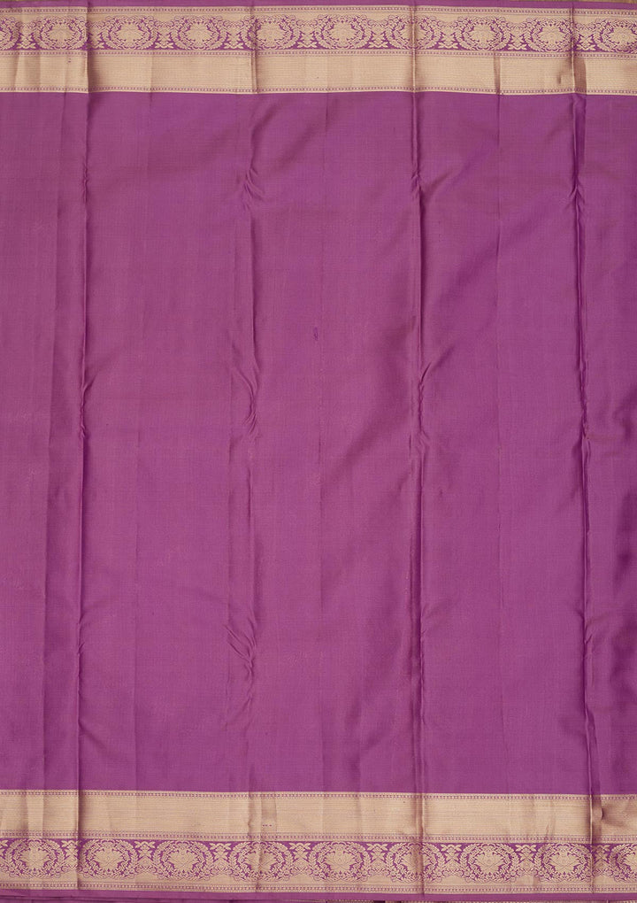 Purple Zariwork Pure Silk Saree-Koskii