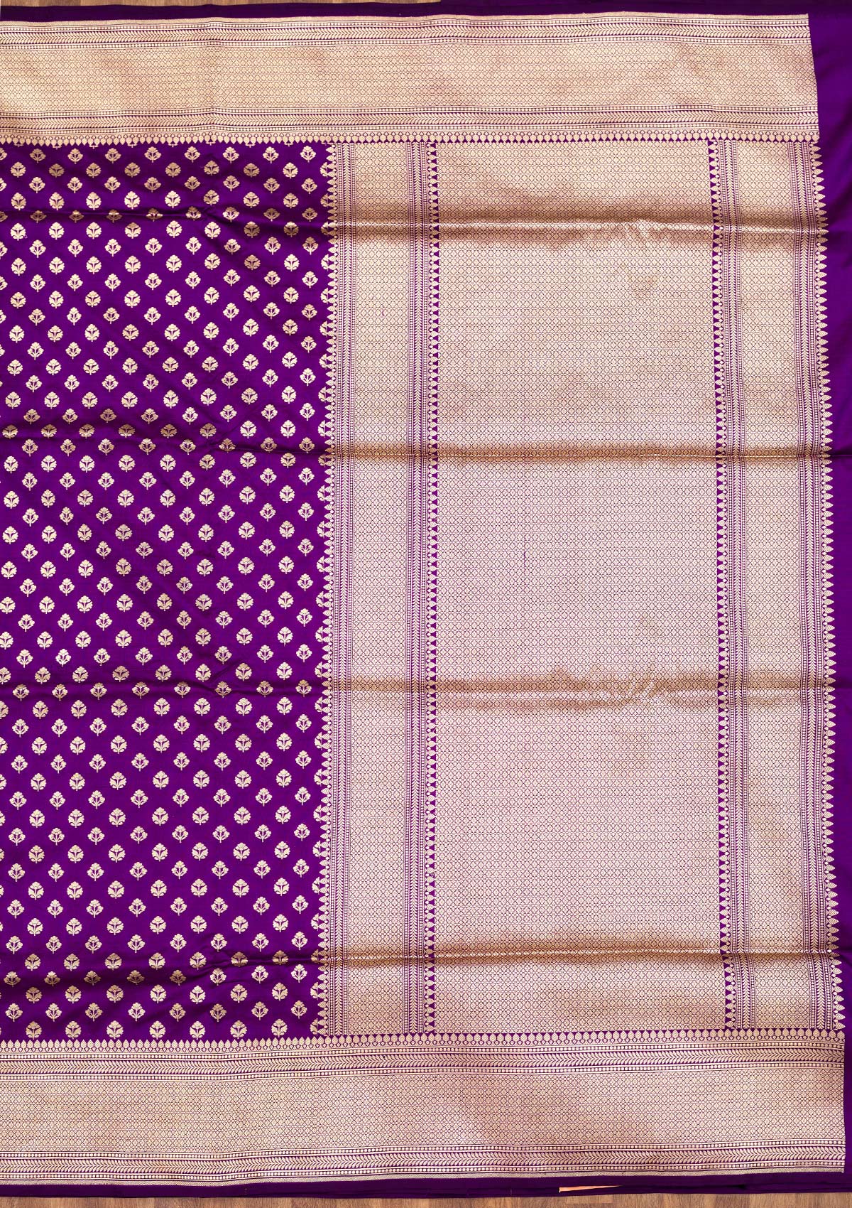 Purple Zariwork Pure Silk Saree-Koskii