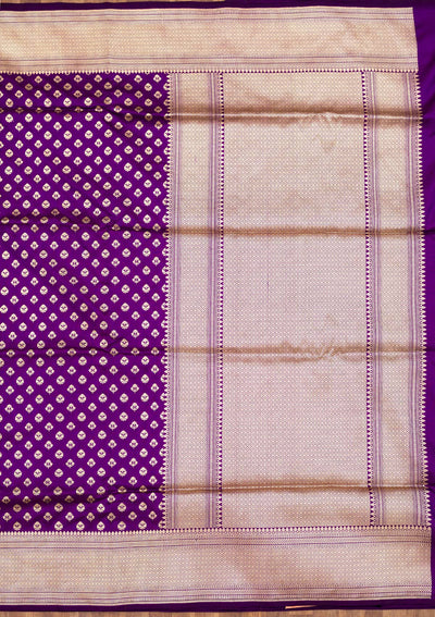 Purple Zariwork Pure Silk Saree-Koskii