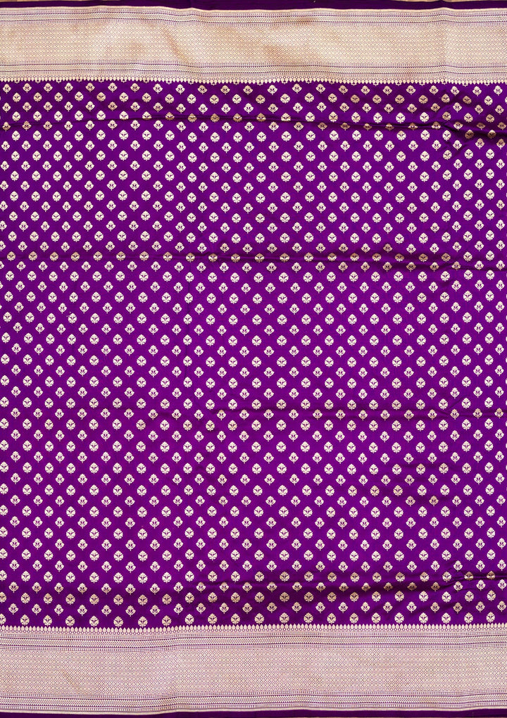 Purple Zariwork Pure Silk Saree-Koskii
