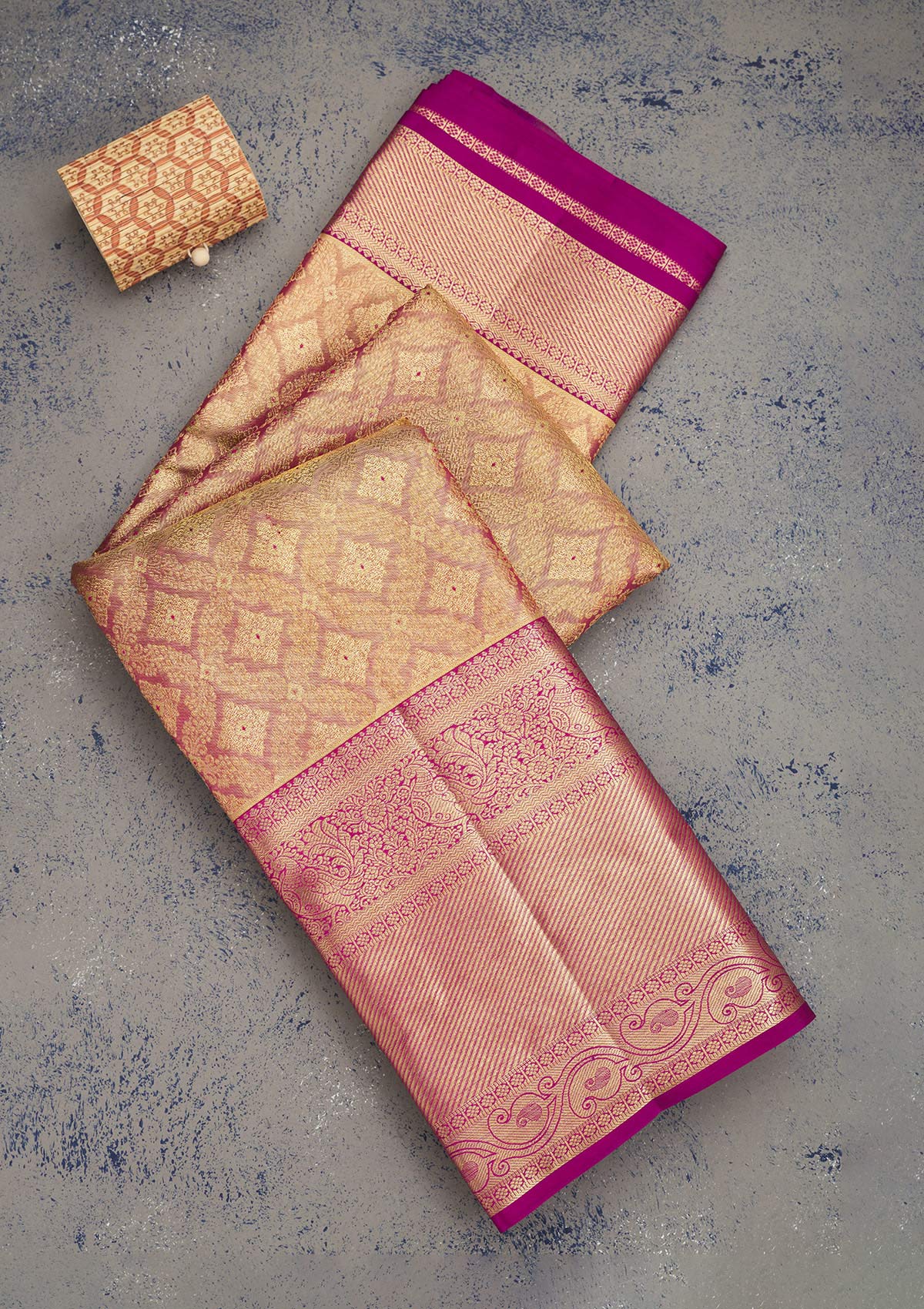 Purple Zariwork Pure Silk Saree-Koskii