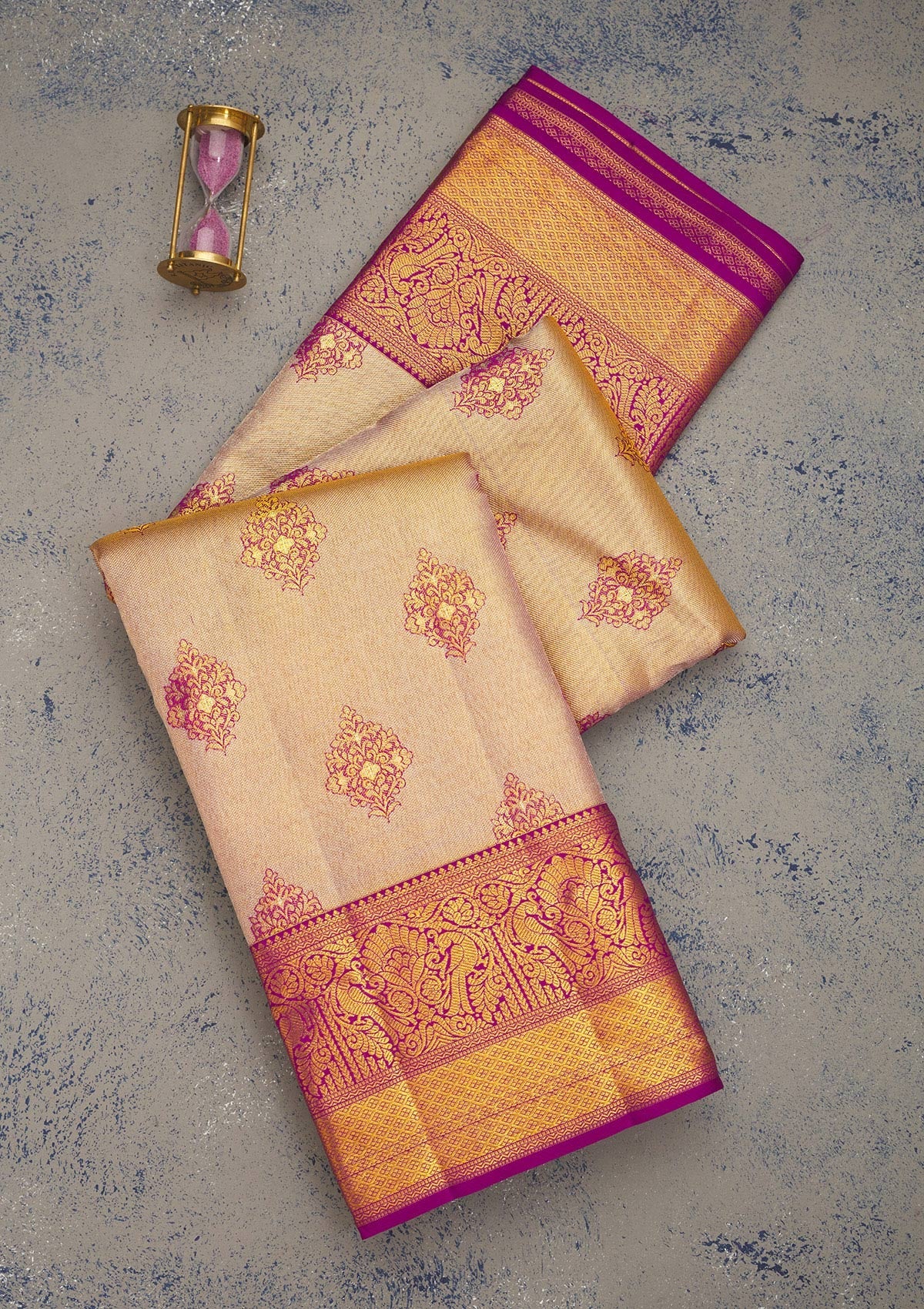 Purple Zariwork Pure Silk Saree-Koskii