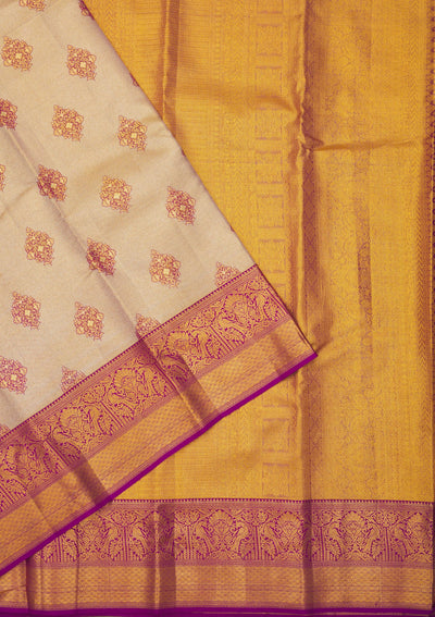 Purple Zariwork Pure Silk Saree-Koskii