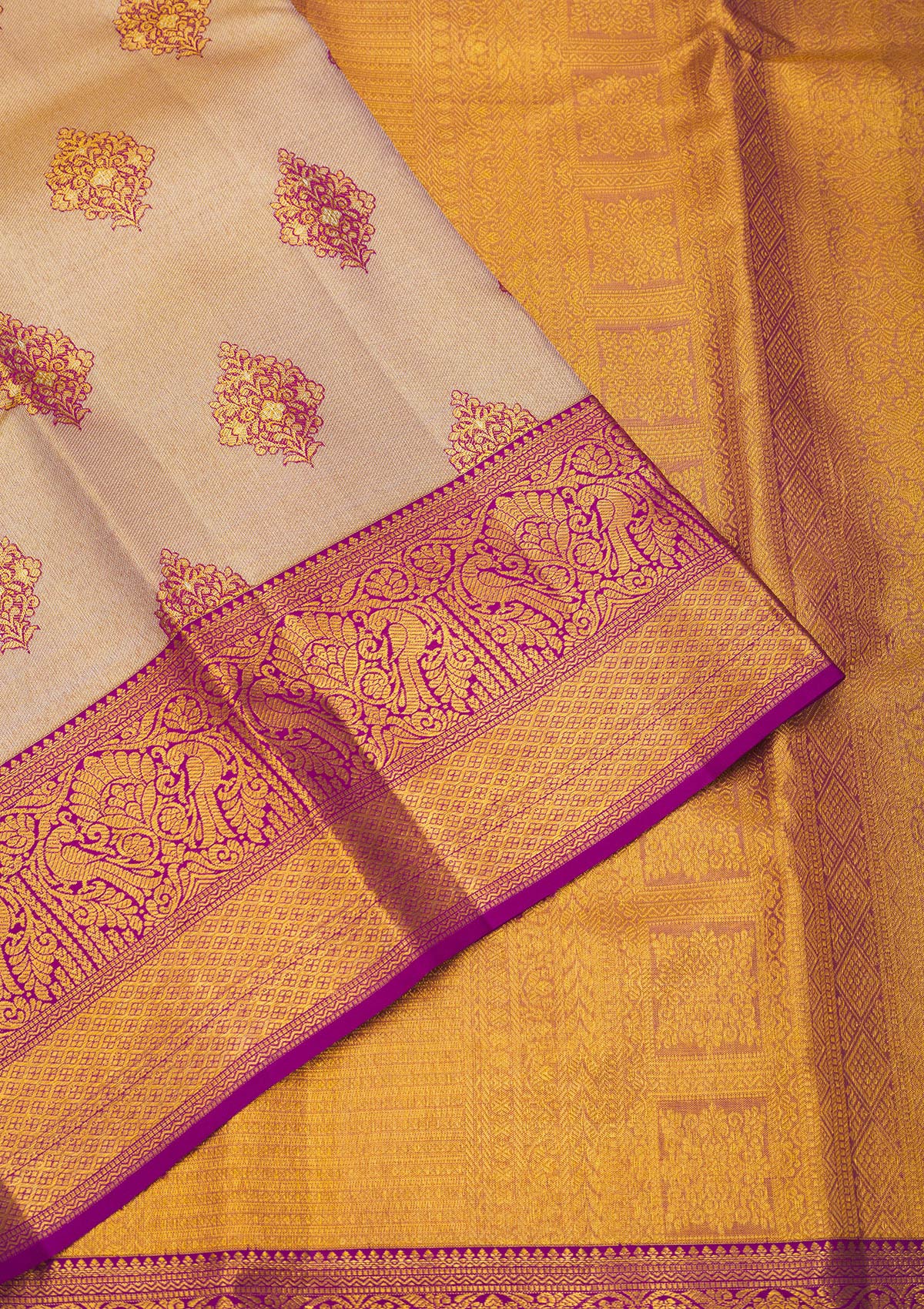 Purple Zariwork Pure Silk Saree-Koskii