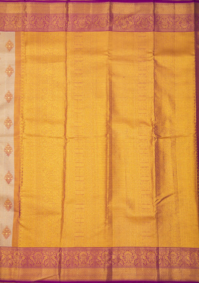 Purple Zariwork Pure Silk Saree-Koskii