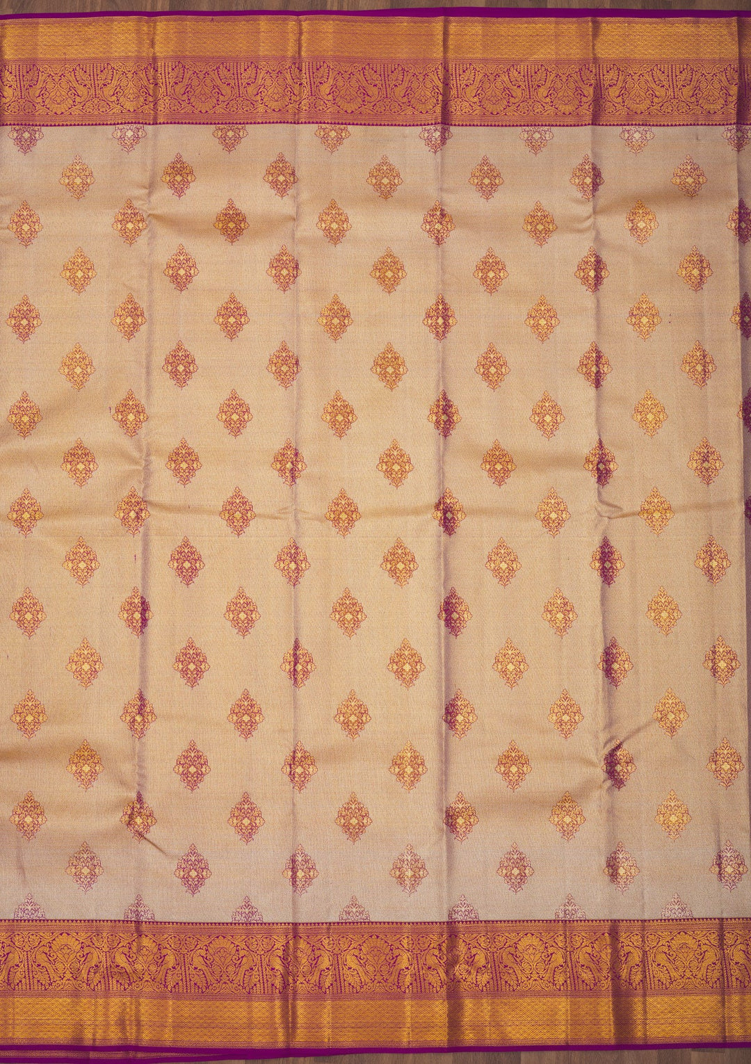 Purple Zariwork Pure Silk Saree-Koskii