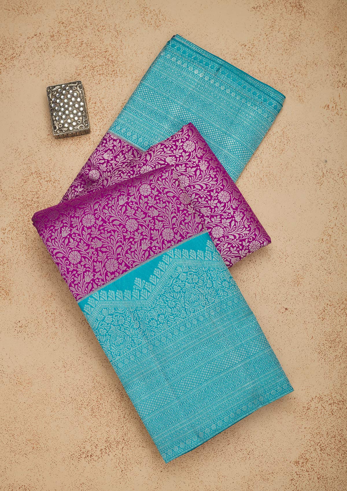 Purple Zariwork Pure Silk Saree-Koskii