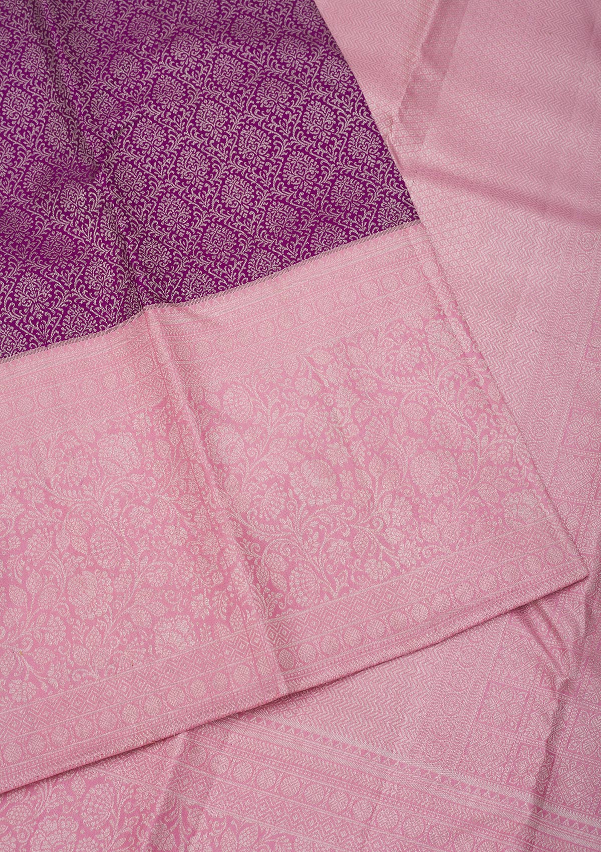 Purple Zariwork Pure Silk Saree-Koskii