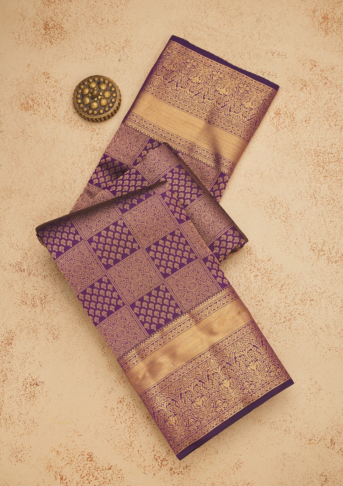 Purple Zariwork Pure Silk Saree-Koskii