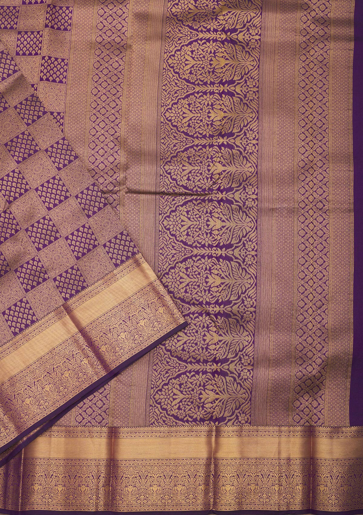 Purple Zariwork Pure Silk Saree