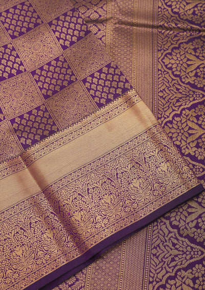 Purple Zariwork Pure Silk Saree