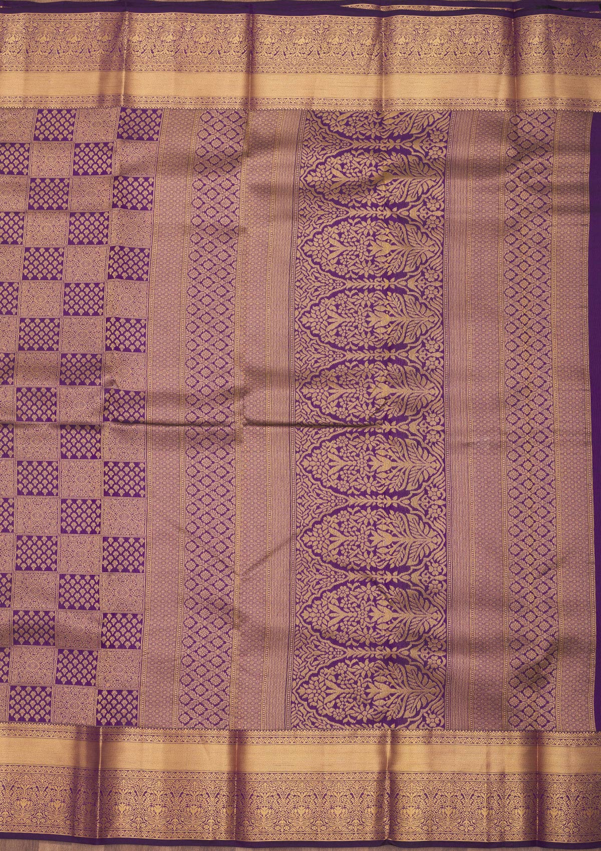 Purple Zariwork Pure Silk Saree